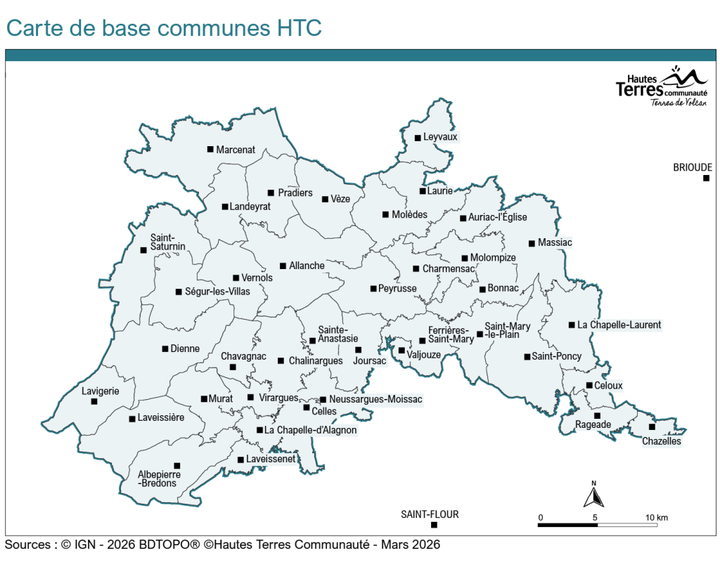 Carte Hautes Terres Communauté